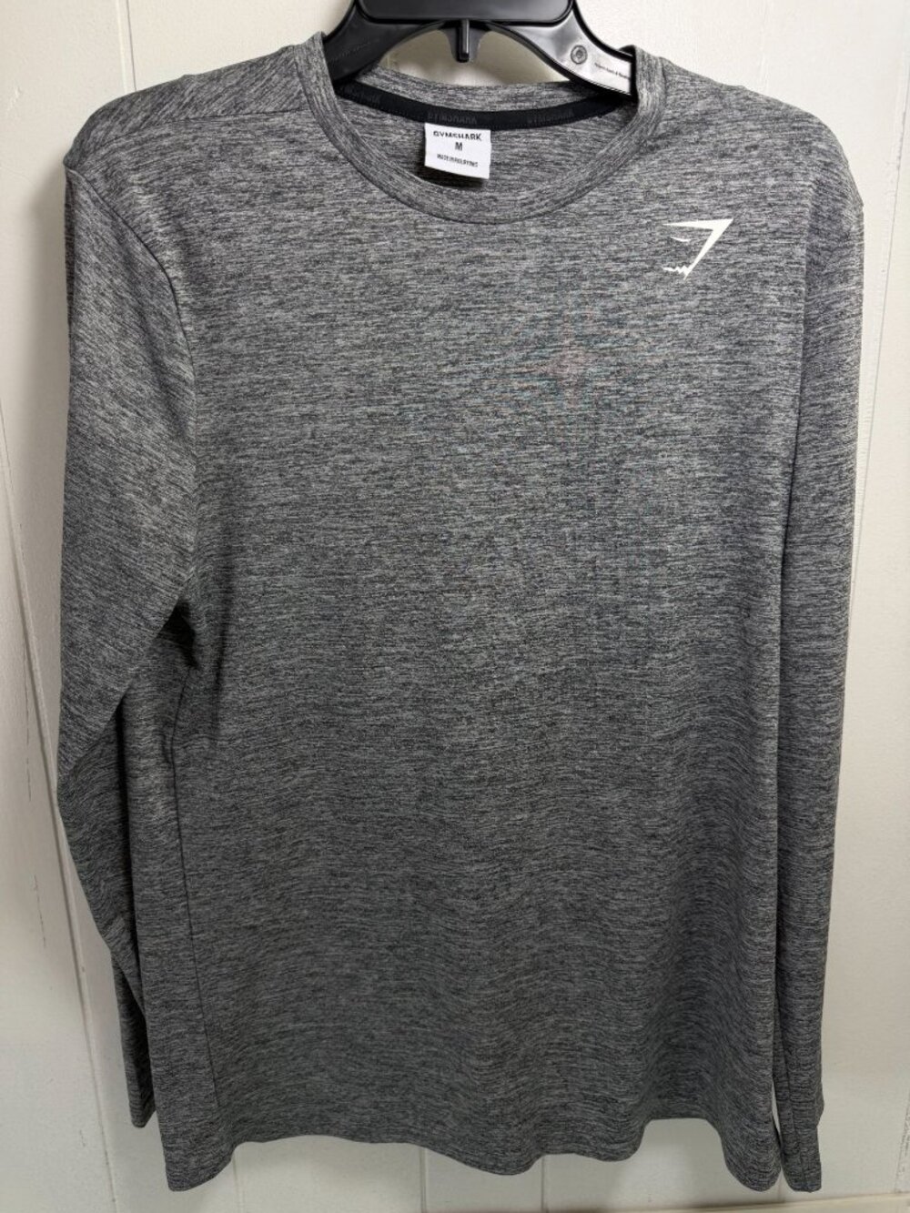 Gymshark Arrival Marl T-Shirt Mens Medium M Long Sleeve Gray Workout Tee Gym